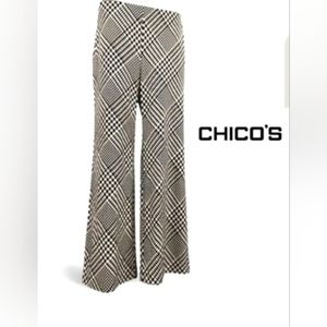 Chico's Houndstooth Dress Pants, Size: 16 (3R) , Black/White